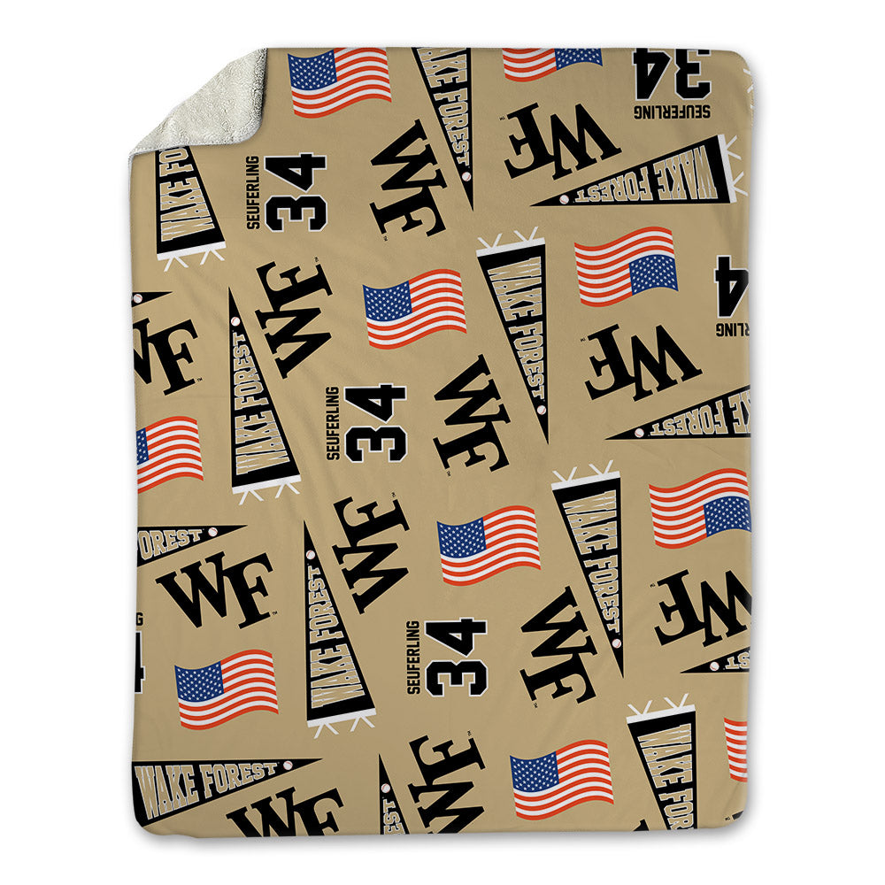 Wake Forest - NCAA Baseball : Grayden Seuferling - USA Blanket-0