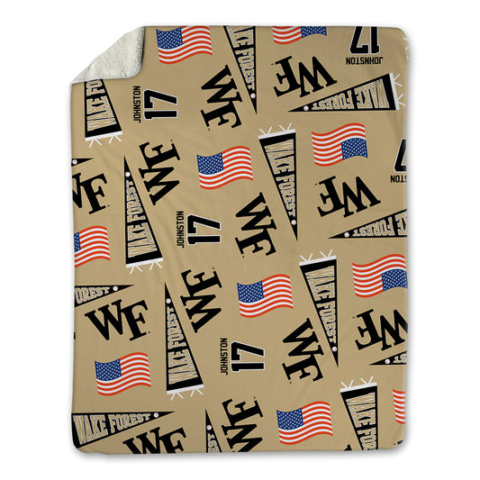 Wake Forest - NCAA Baseball : Zach Johnston - USA Blanket-0