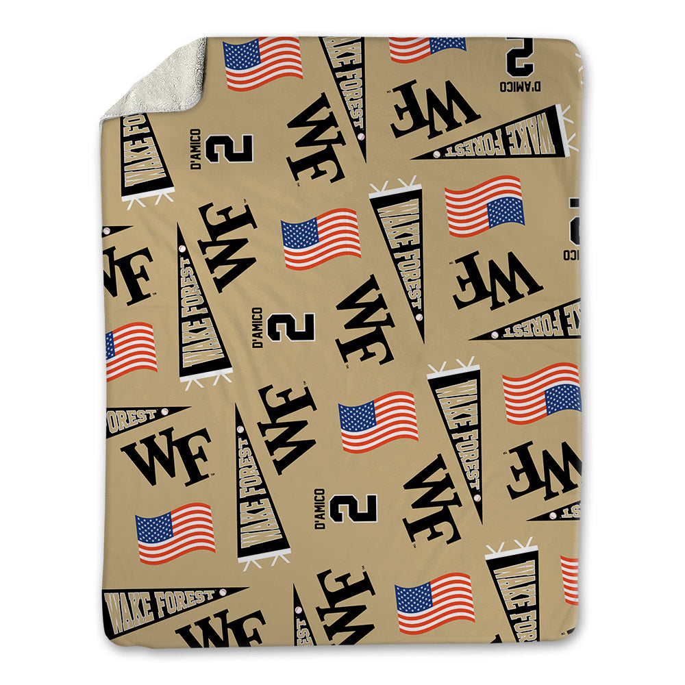 Wake Forest - NCAA Baseball : Logan D'Amico - USA Blanket-0