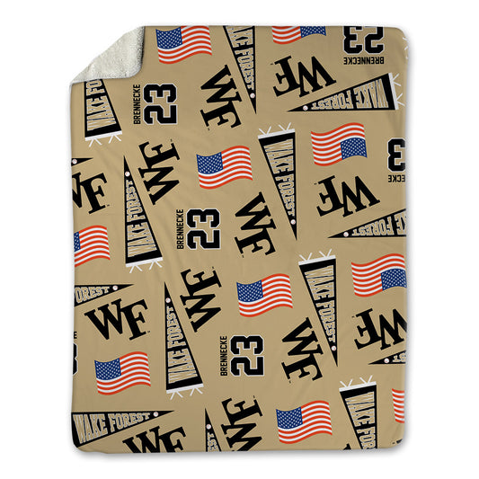 Wake Forest - NCAA Baseball : Ryan Brennecke - USA Blanket-0