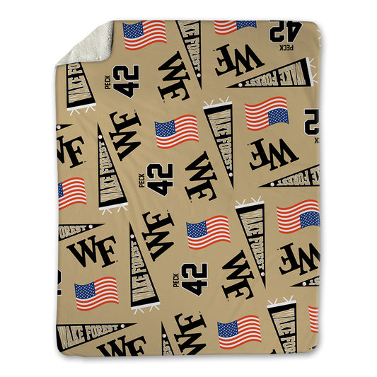 Wake Forest - NCAA Baseball : Alexander Peck - USA Blanket-0