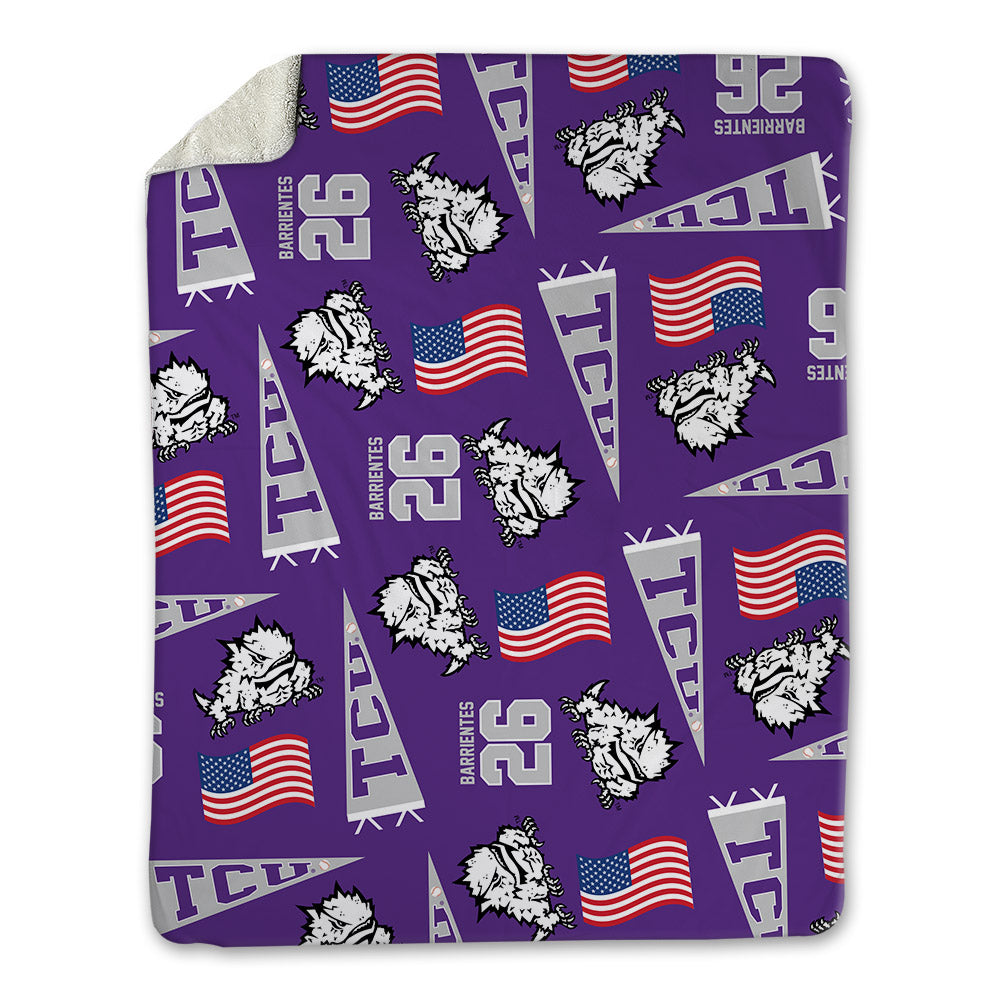 TCU - NCAA Baseball : Aiden Barrientes - USA Blanket-0