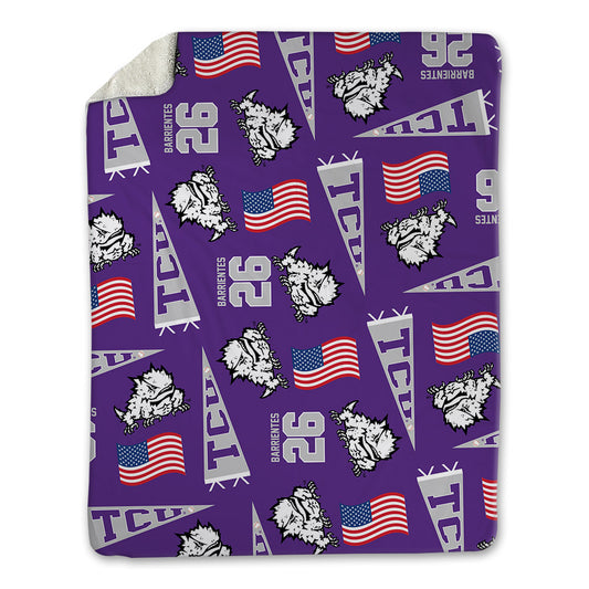 TCU - NCAA Baseball : Aiden Barrientes - USA Blanket-0