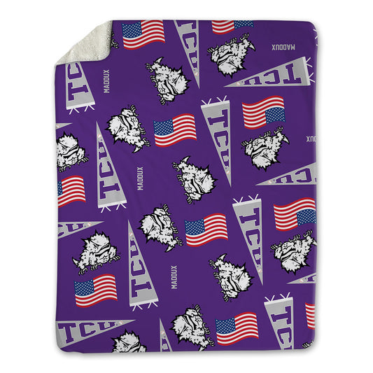 TCU - NCAA Baseball : Maverik Maddux - USA Blanket-0