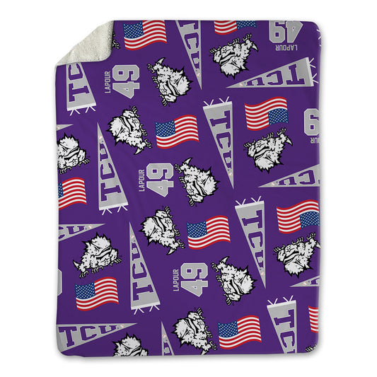 TCU - NCAA Baseball : Tommy LaPour - USA Blanket-0