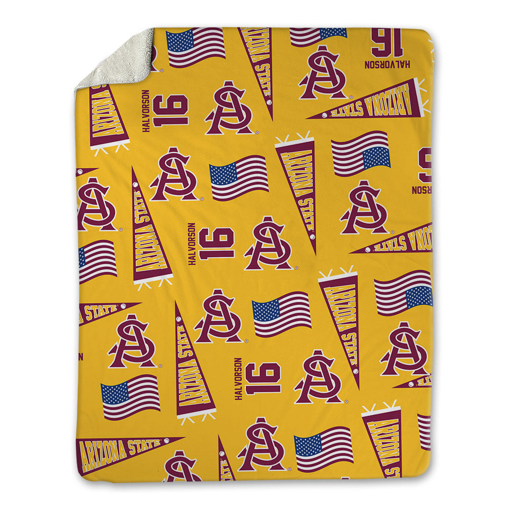 Arizona State - NCAA Baseball : Wyatt Halvorson - USA Blanket-0