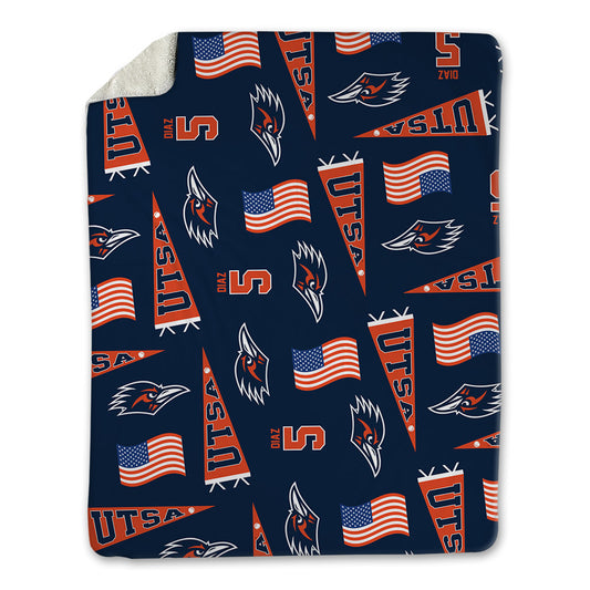 UTSA - NCAA Baseball : Diego Diaz - USA Blanket-0