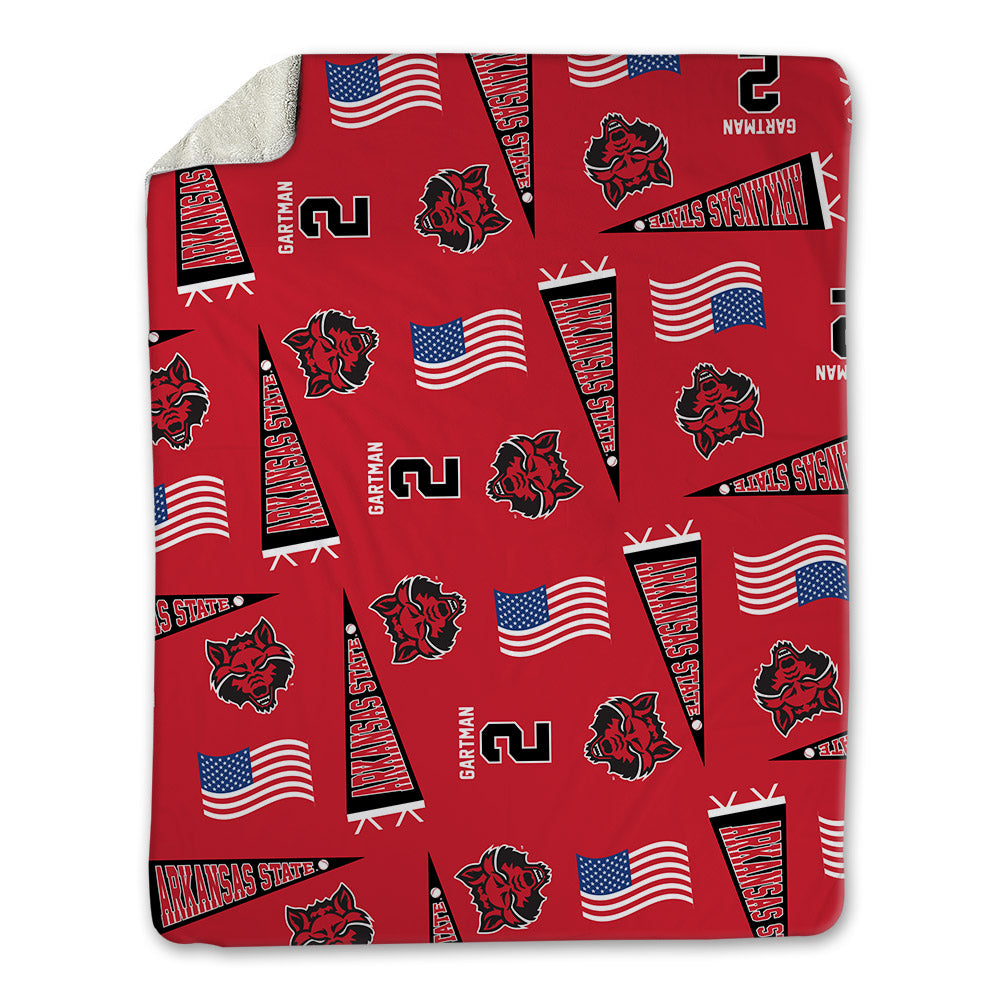 Arkansas State - NCAA Baseball : Andrew Gartman - USA Blanket-0