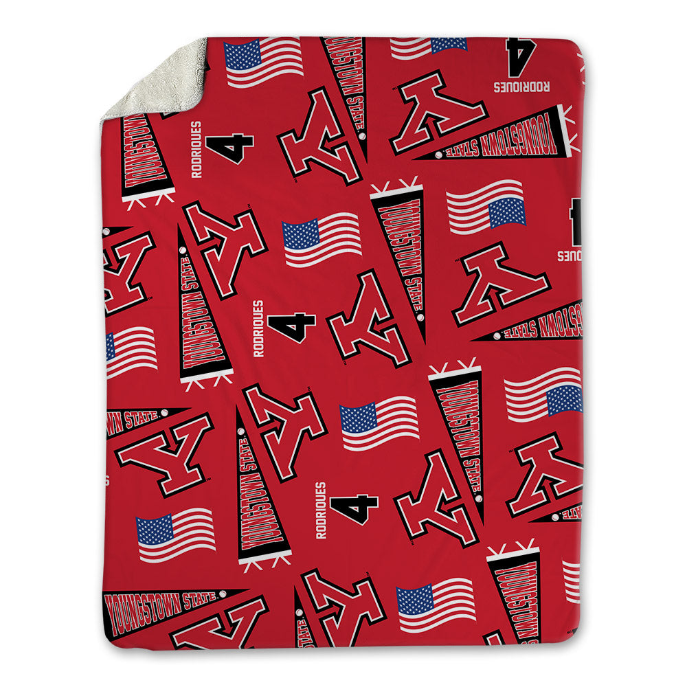 Youngstown State - NCAA Baseball : Michael Rodriques - USA Blanket-0