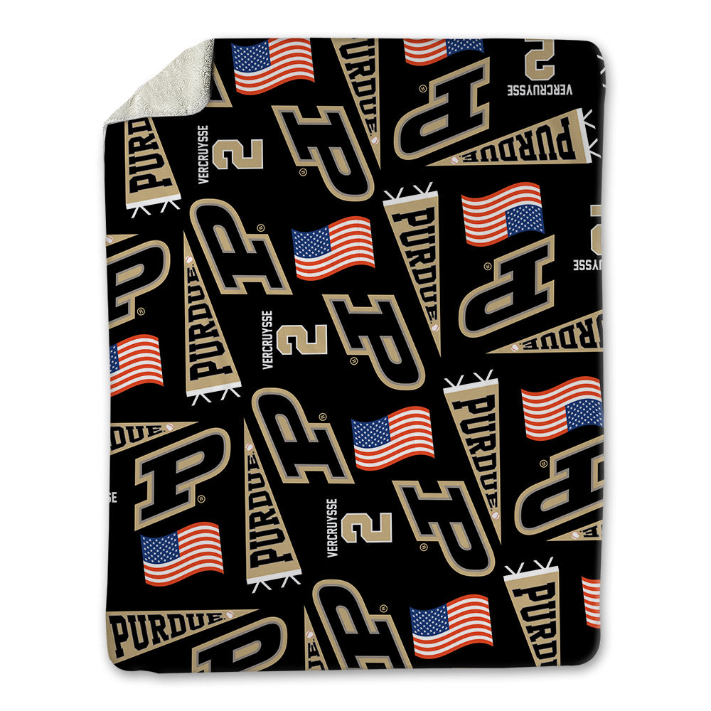 Purdue - NCAA Baseball : Charlie Vercruysse - USA Blanket-0