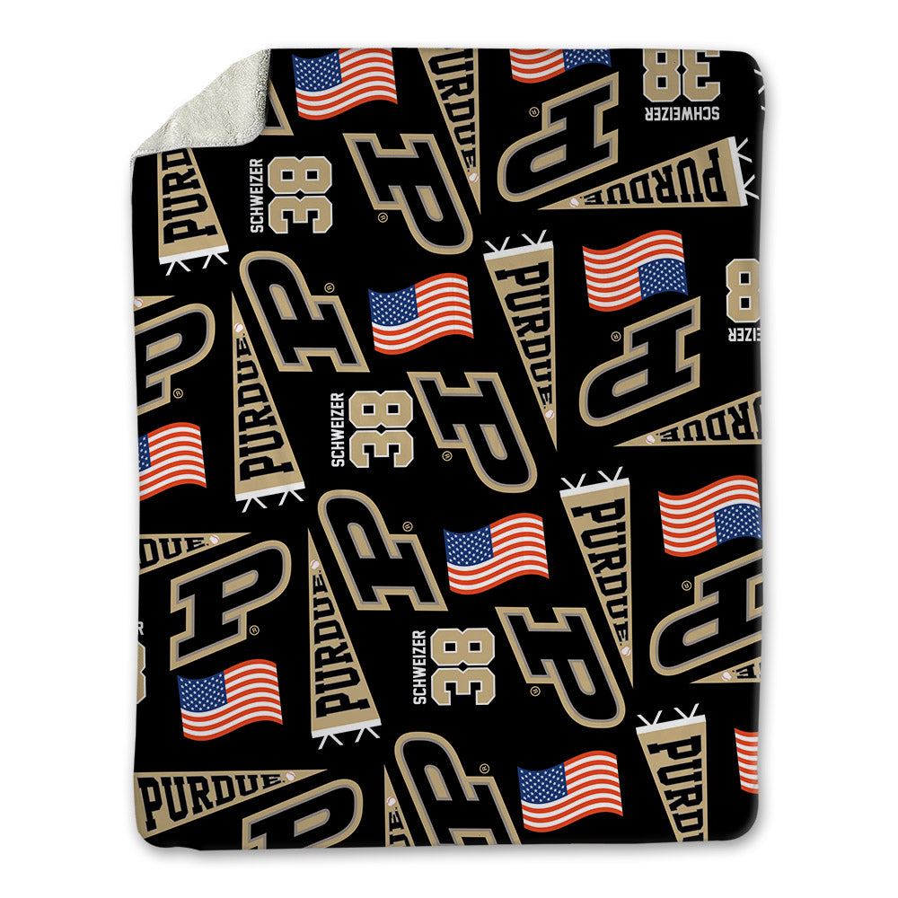 Purdue - NCAA Baseball : Evan Schweizer - USA Blanket-0