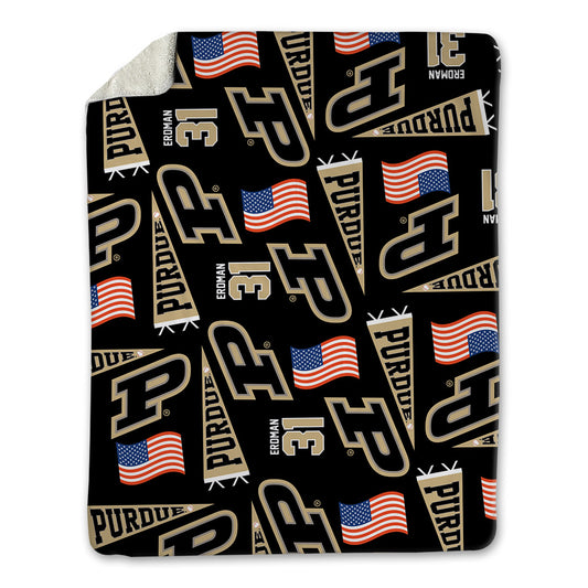 Purdue - NCAA Baseball : Zach Erdman - USA Blanket-0