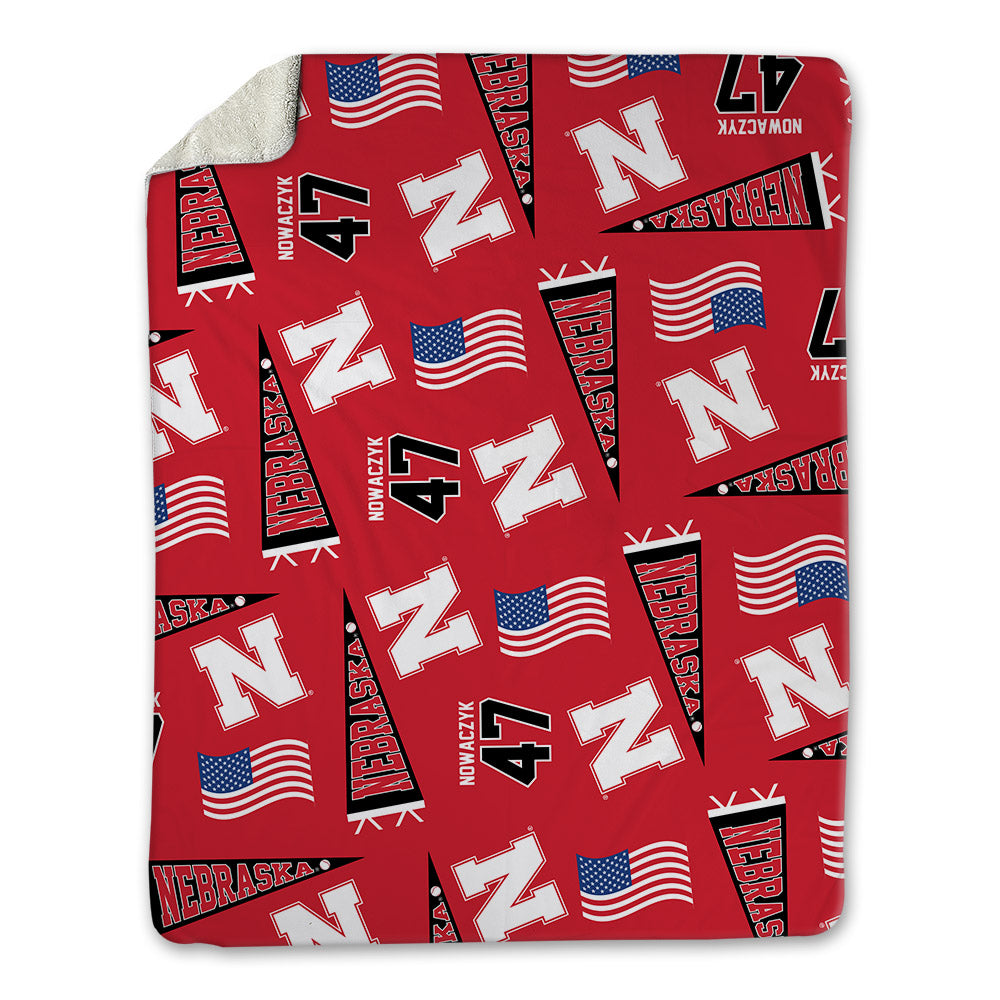 Nebraska - NCAA Baseball : Colin Nowaczyk - USA Blanket-0