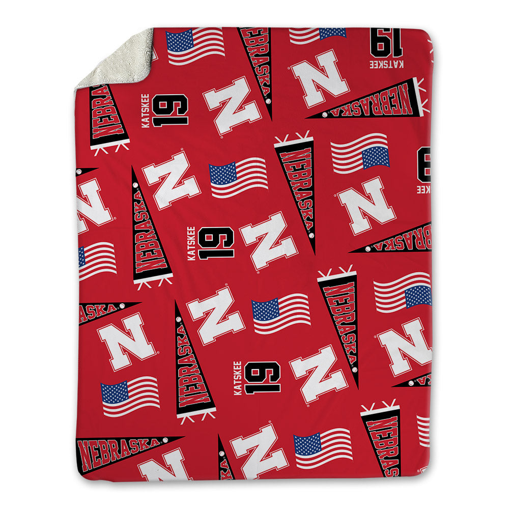 Nebraska - NCAA Baseball : Cooper Katskee - USA Blanket-0