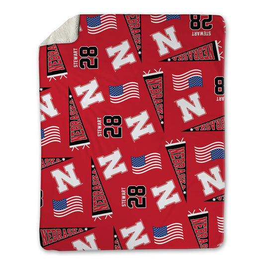 Nebraska - NCAA Baseball : Braxton Stewart - USA Blanket-0