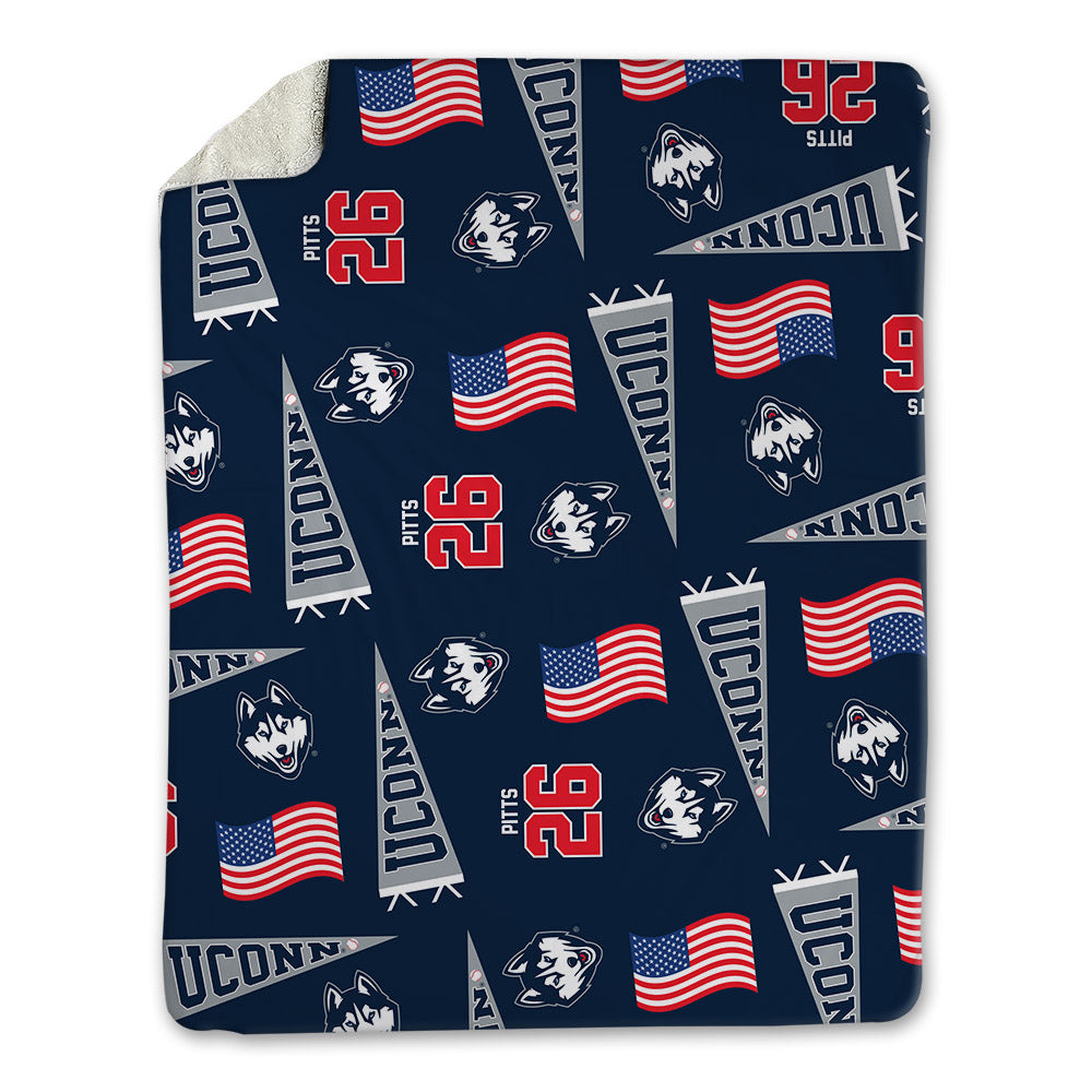 UConn - NCAA Baseball : Joe Pitts - USA Blanket-0