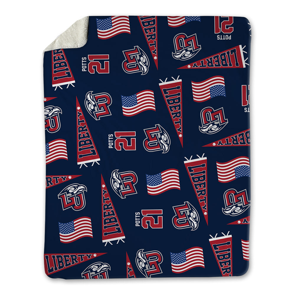 Liberty - NCAA Baseball : Jake Potts - USA Blanket-0