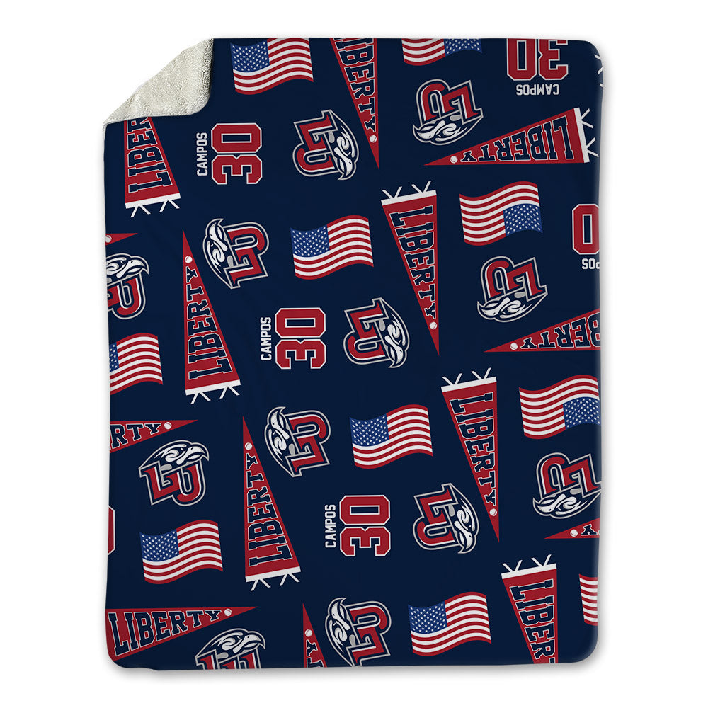 Liberty - NCAA Baseball : Joshua Campos - USA Blanket-0