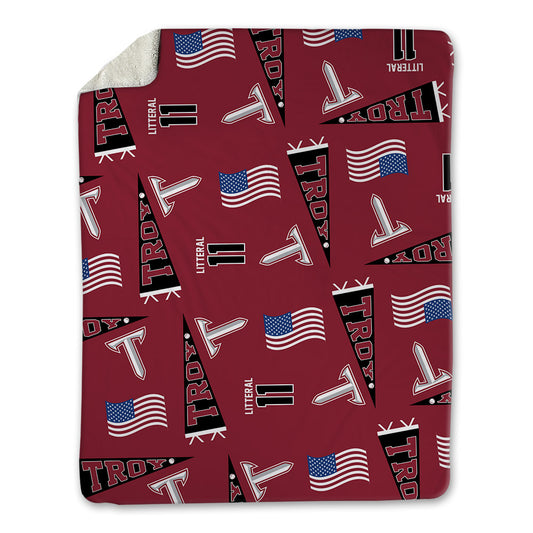 Troy - NCAA Baseball : Lucas Litteral - USA Blanket-0