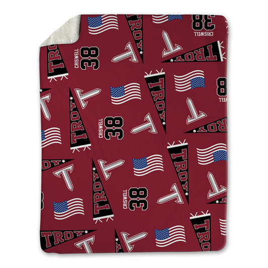 Troy - NCAA Baseball : Nate Criswell - USA Blanket-0