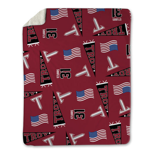 Troy - NCAA Baseball : Benjamin Stubbs - USA Blanket-0