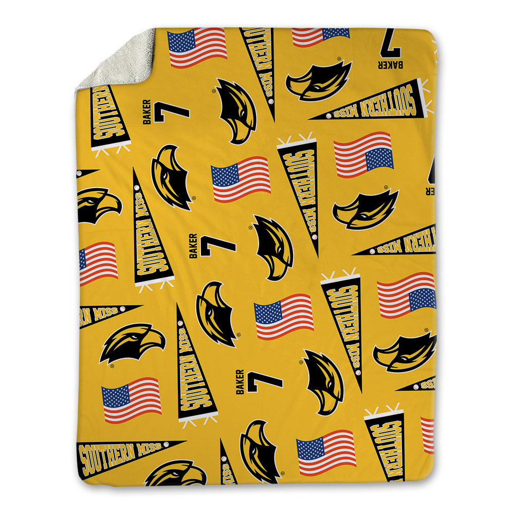 Southern Miss - NCAA Baseball : Cade Baker - USA Blanket-0