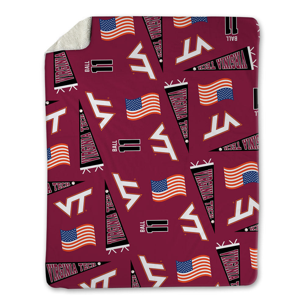 Virginia Tech - NCAA Baseball : Ethan Ball - USA Blanket-0