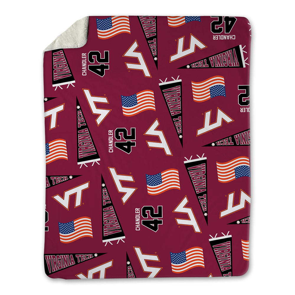 Virginia Tech - NCAA Baseball : Aimon Chandler - USA Blanket-0