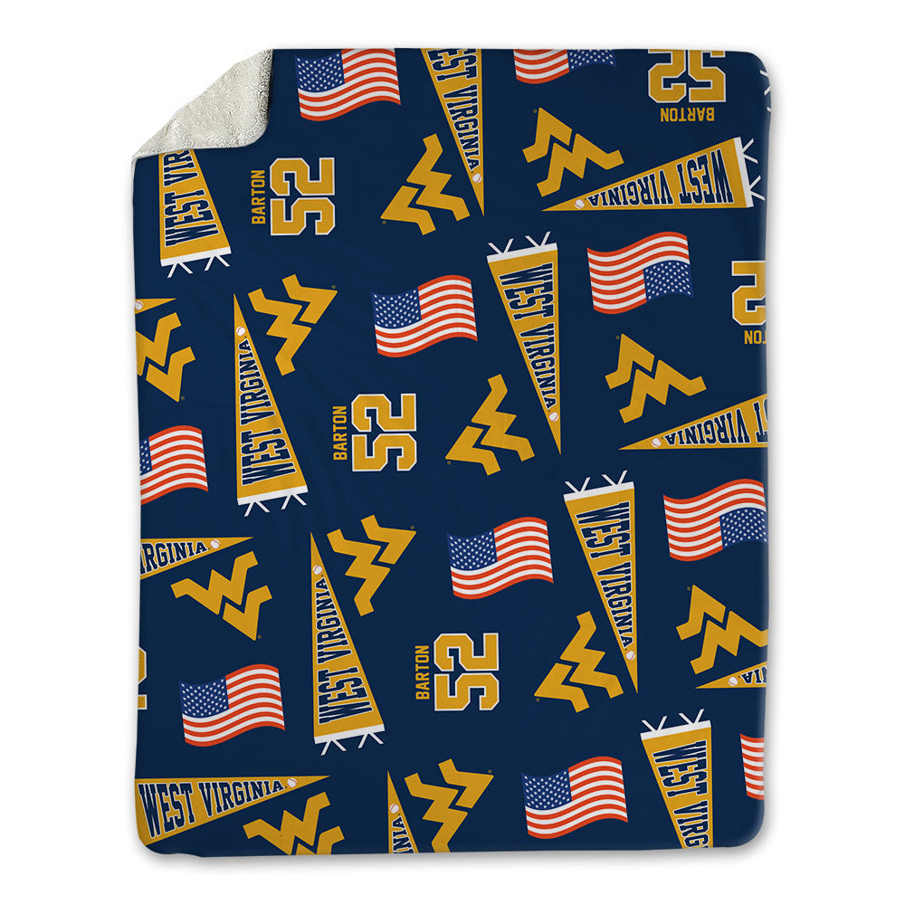 West Virginia - NCAA Baseball : Slade Barton - USA Blanket-0