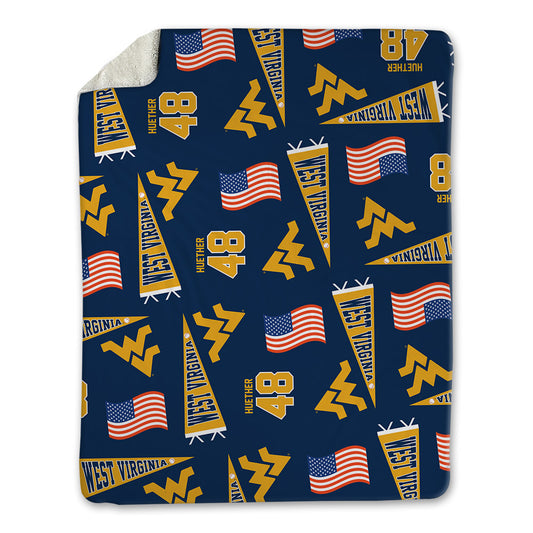 West Virginia - NCAA Baseball : JT Huether - USA Blanket-0