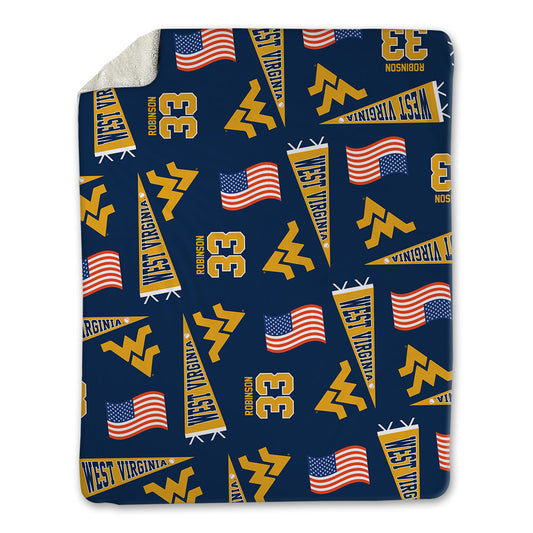 West Virginia - NCAA Baseball : Brayden Robinson - USA Blanket-0