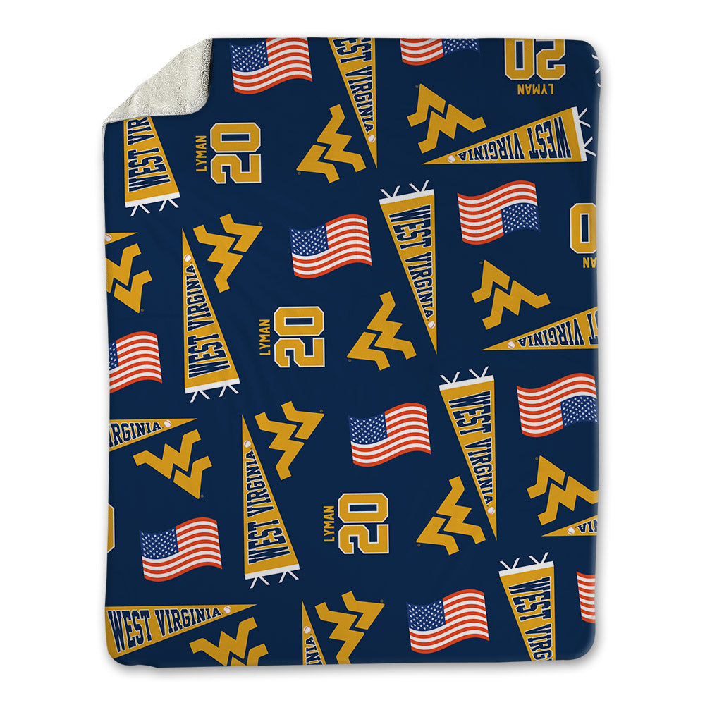 West Virginia - NCAA Baseball : Luke Lyman - USA Blanket-0