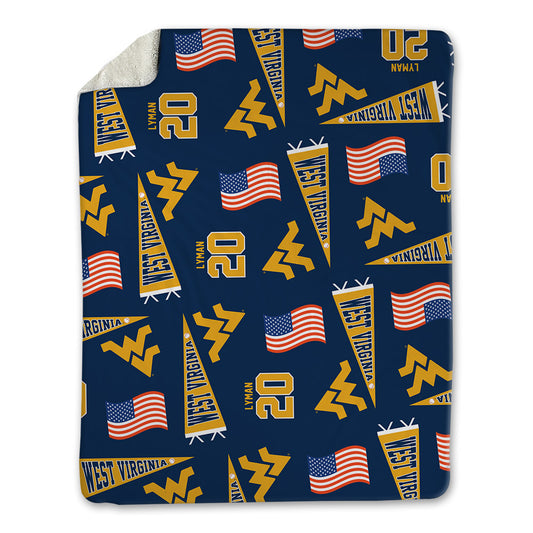 West Virginia - NCAA Baseball : Luke Lyman - USA Blanket-0