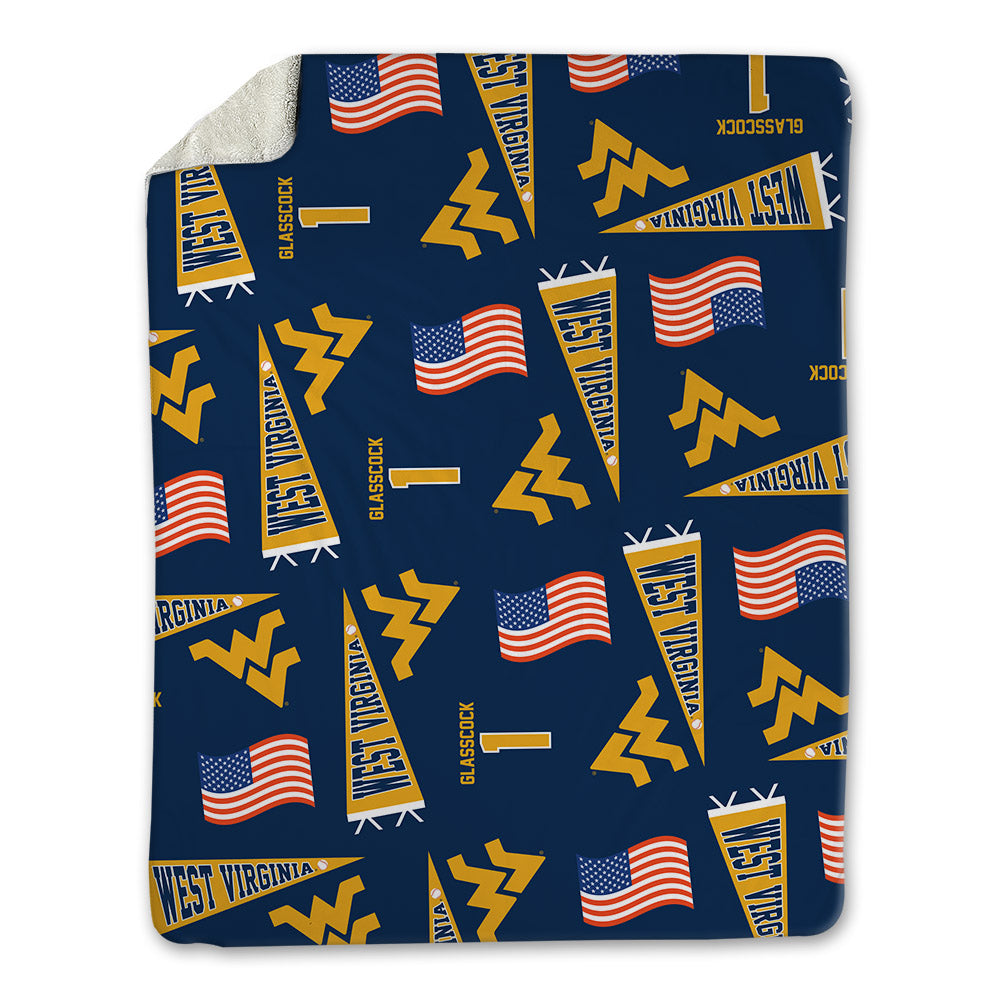 West Virginia - NCAA Baseball : JJ Glasscock - USA Blanket-0