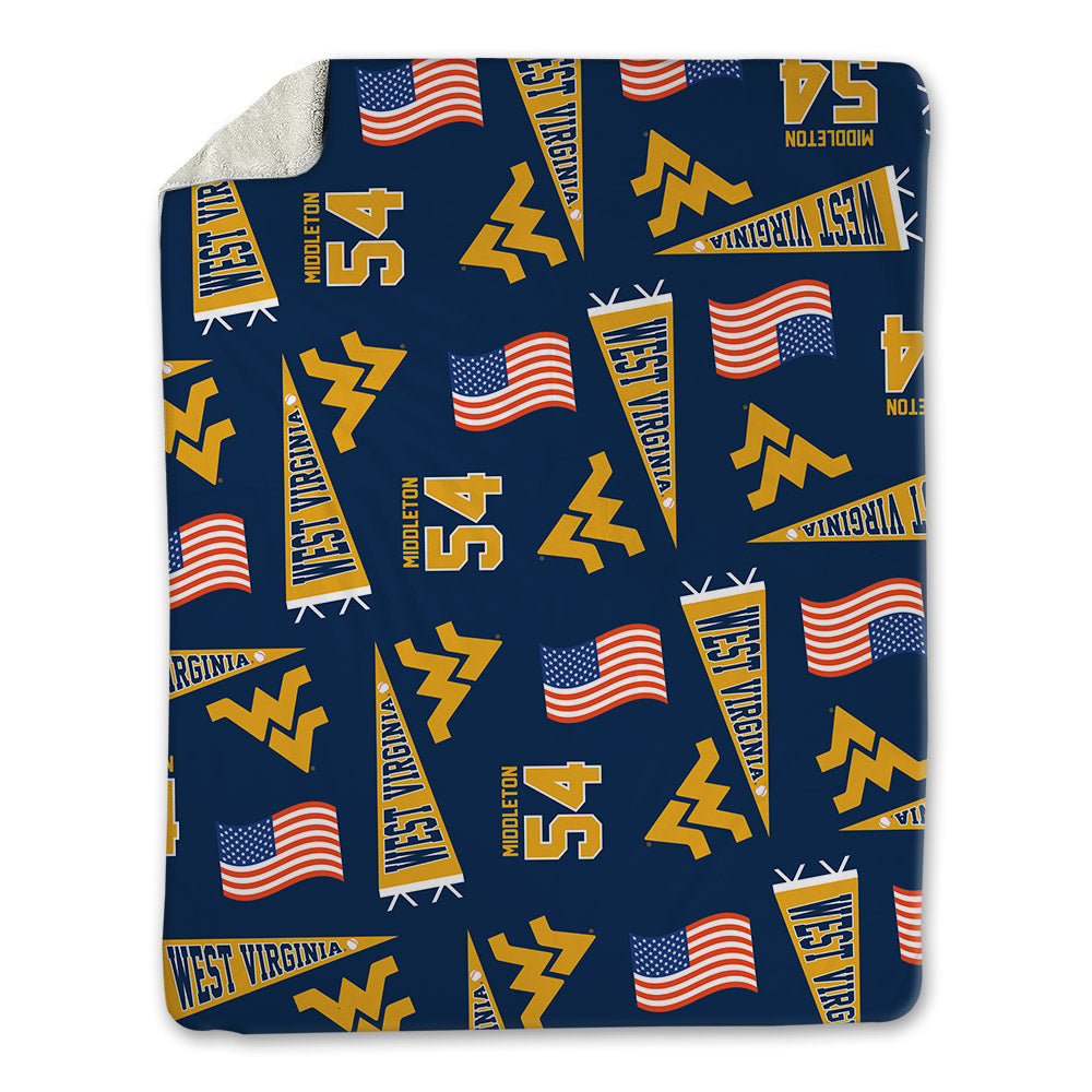 West Virginia - NCAA Baseball : Andrew Middleton - USA Blanket-0