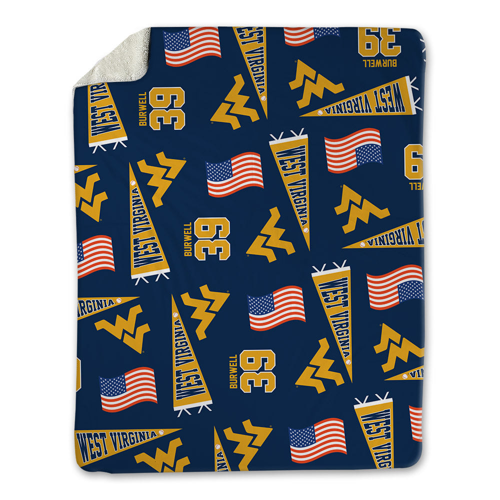 West Virginia - NCAA Baseball : Jordan Burwell - USA Blanket-0