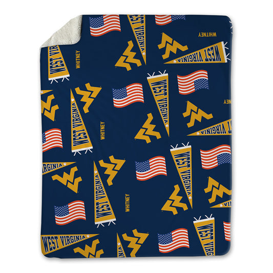 West Virginia - NCAA Baseball : Zakariya Whitney - USA Blanket-0