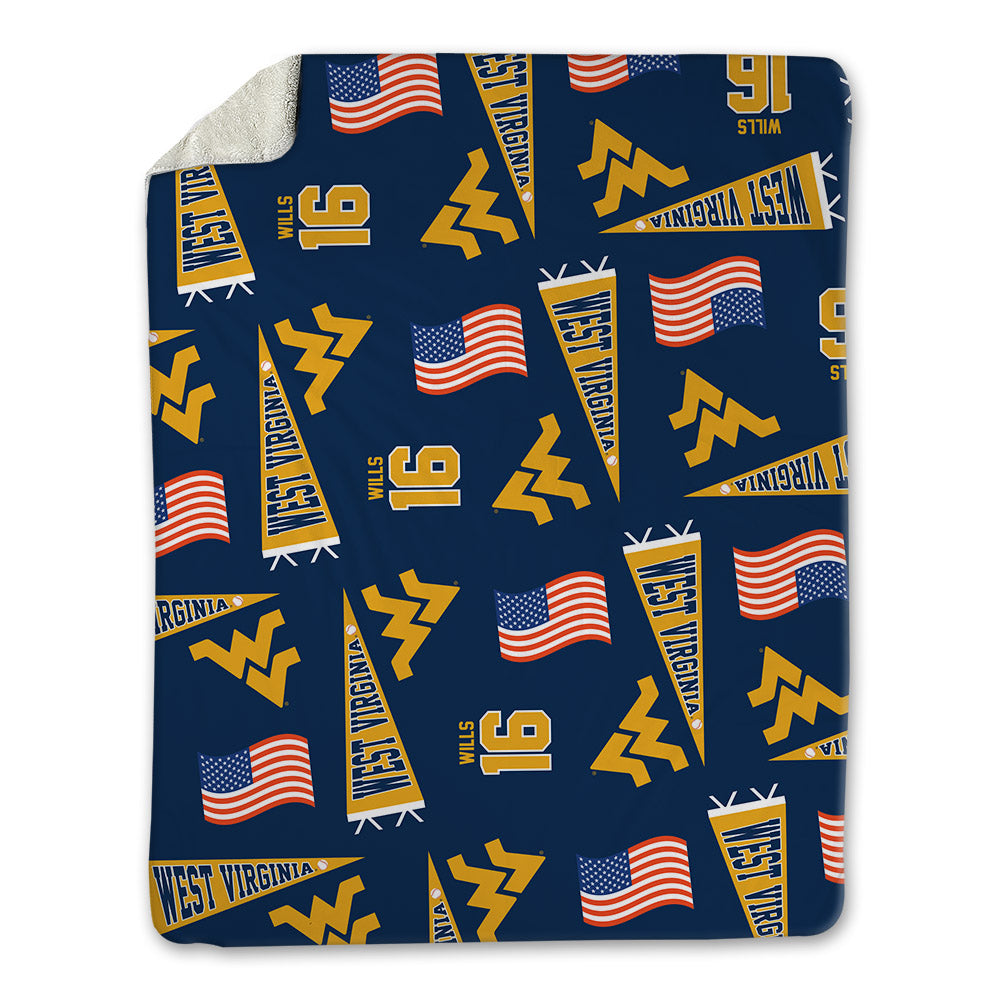 West Virginia - NCAA Baseball : Brock Wills - USA Blanket-0