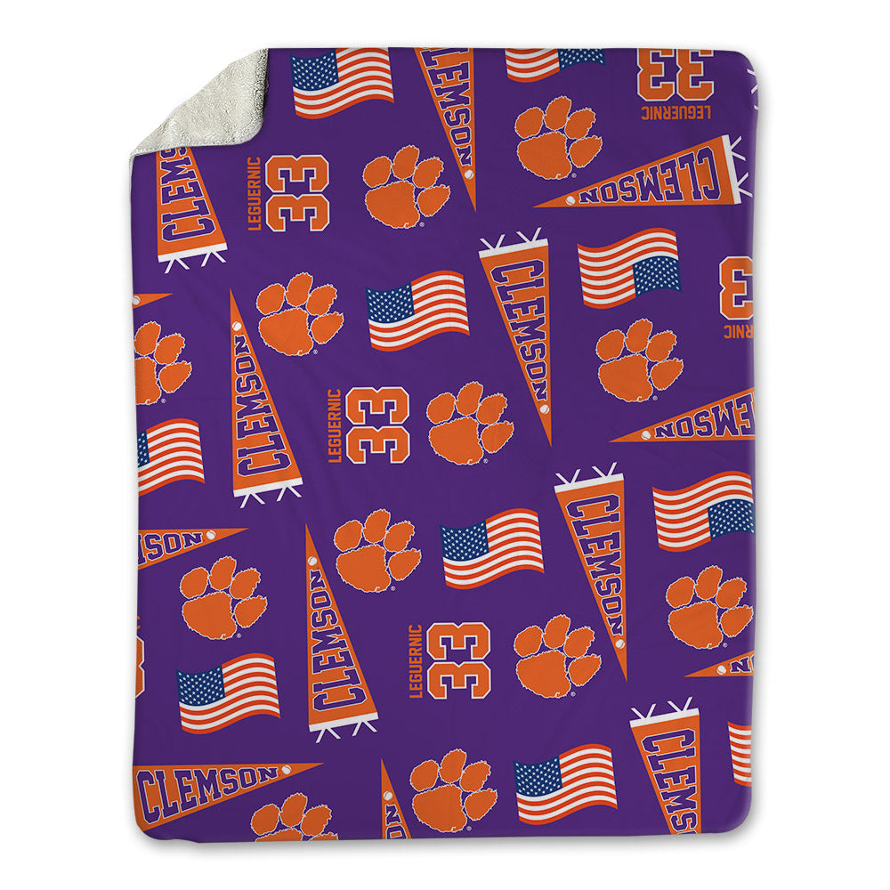 Clemson - NCAA Baseball : Justin LeGuernic - USA Blanket-0