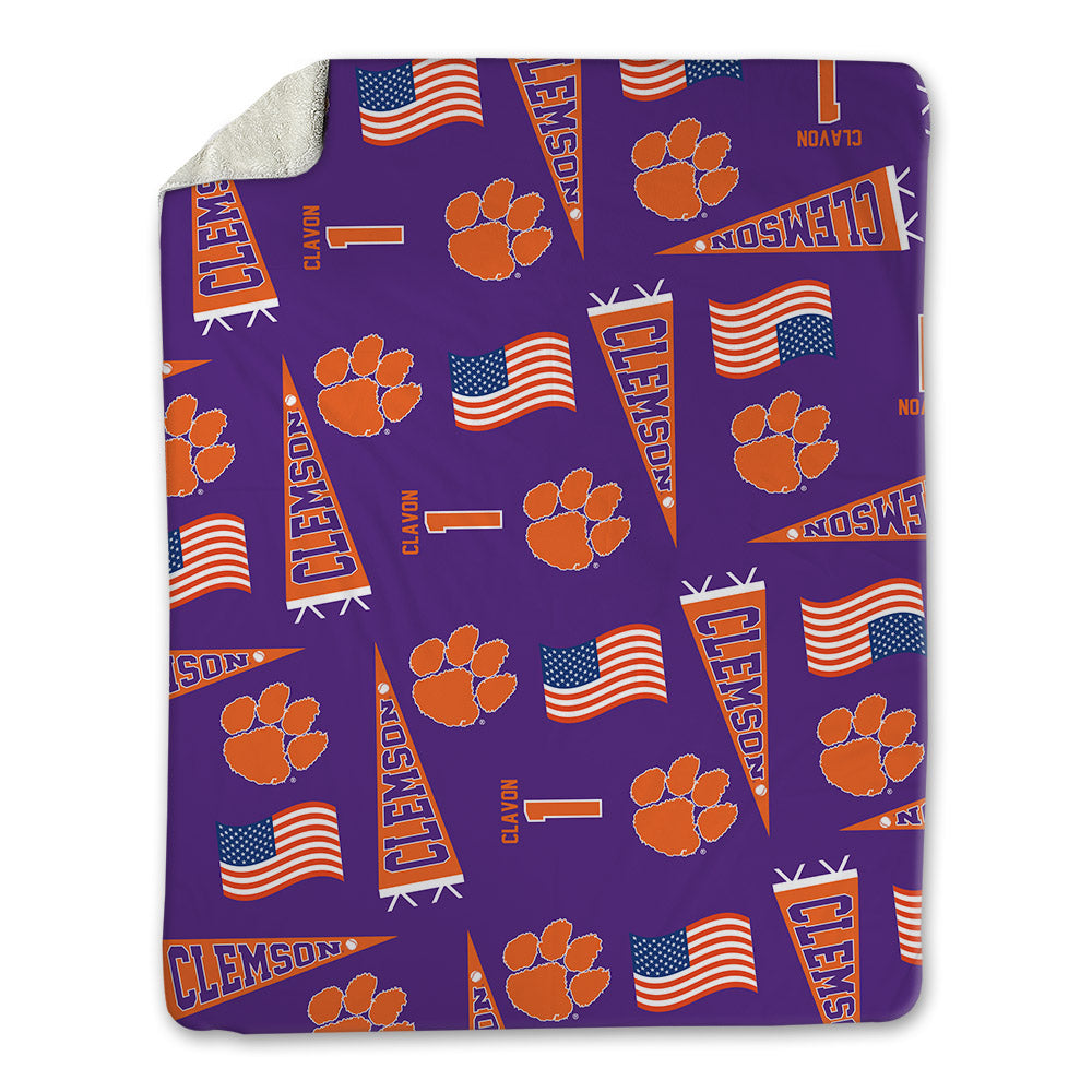 Clemson - NCAA Baseball : Bryce Clavon - USA Blanket-0