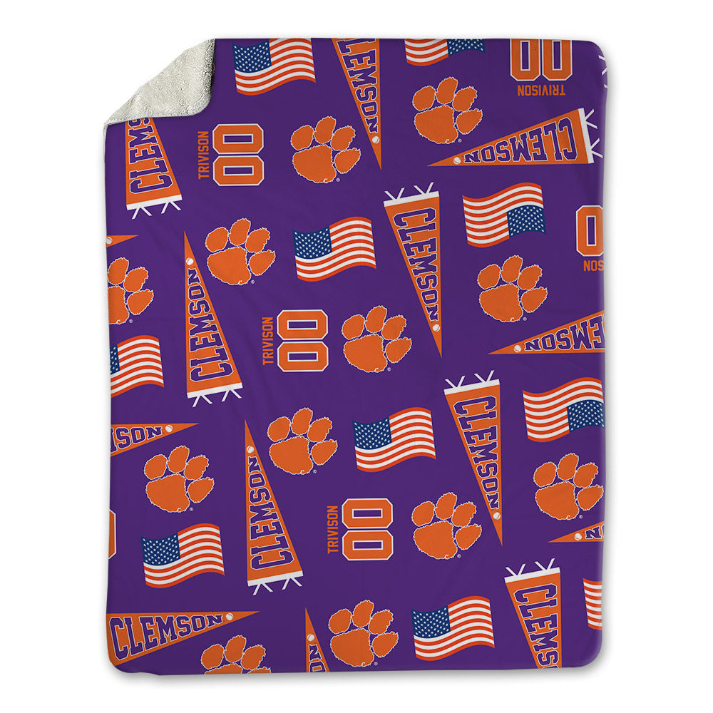 Clemson - NCAA Baseball : Ethan Trivison - USA Blanket-0