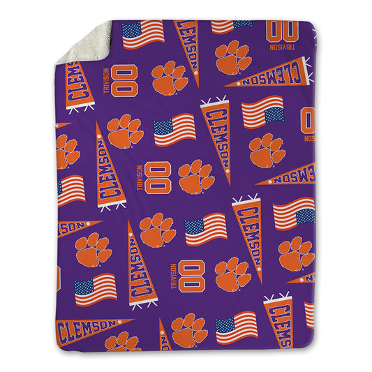 Clemson - NCAA Baseball : Ethan Trivison - USA Blanket-0