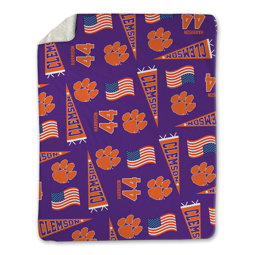 Clemson - NCAA Baseball : Dylan Harrison - USA Blanket-0