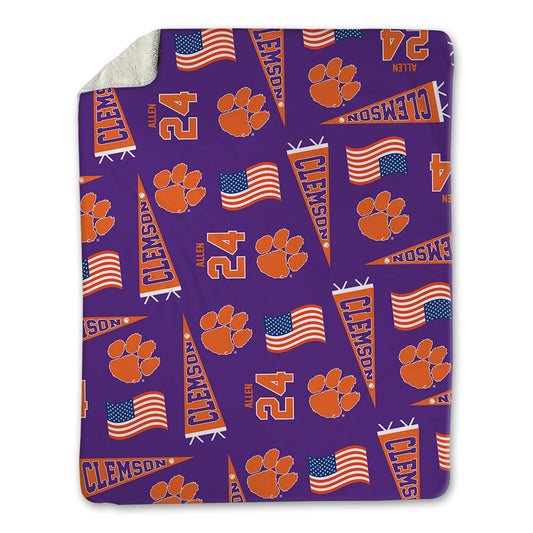 Clemson - NCAA Baseball : Joe Allen - USA Blanket-0