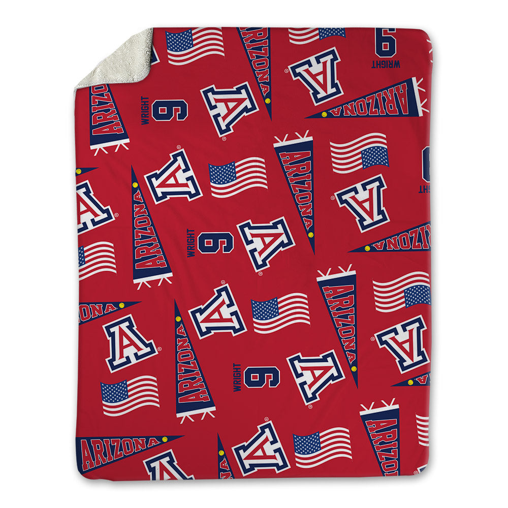 Arizona - NCAA Softball : Sarah Wright - USA Blanket-0