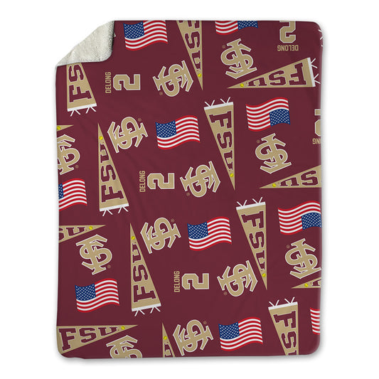 FSU - NCAA Softball : Addie DeLong - USA Blanket-0