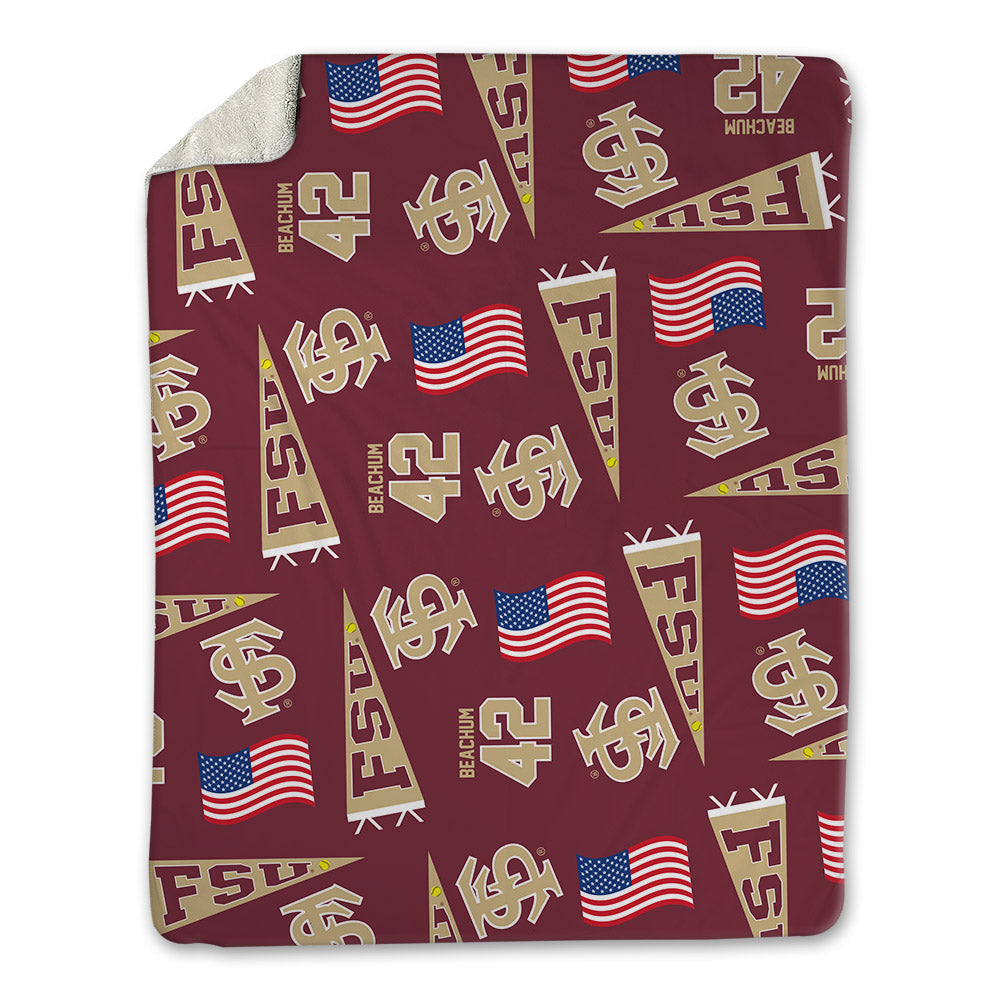 FSU - NCAA Softball : Jaysoni Beachum - USA Blanket-0