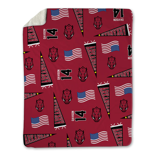 Arkansas - NCAA Softball : Karlie Davison - USA Blanket-0