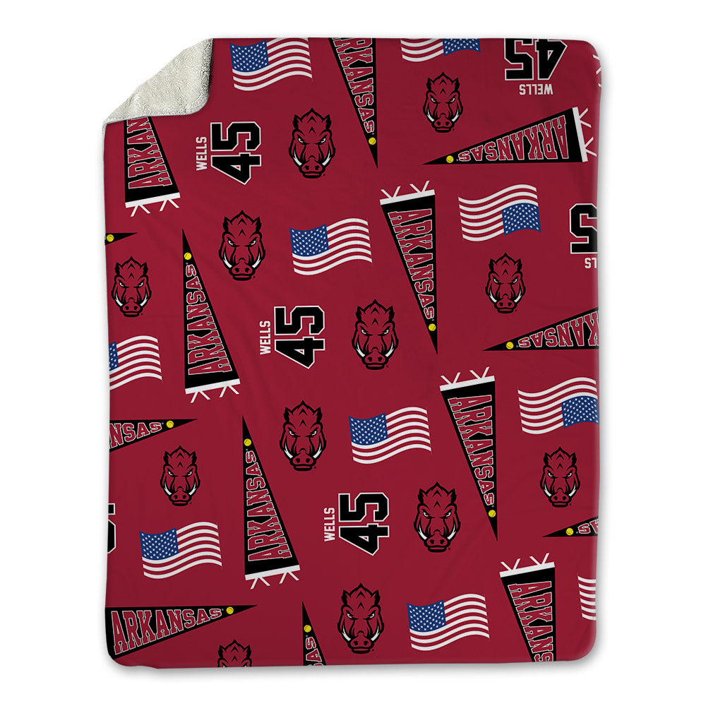 Arkansas - NCAA Softball : Jayden Wells - USA Blanket-0