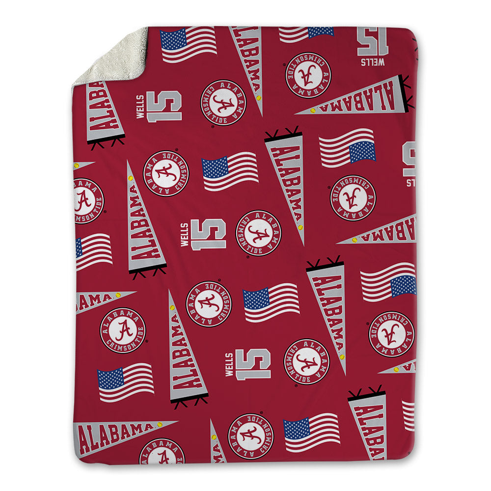 Alabama - NCAA Softball : Brooke Wells - USA Blanket-0